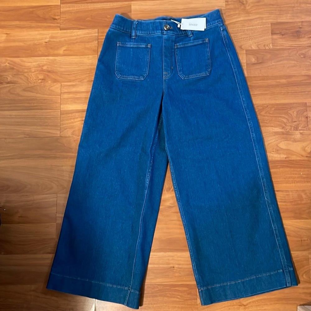 SPANXshape™ EveryWear Cropped Wide Leg Jeans with Patch Pockets